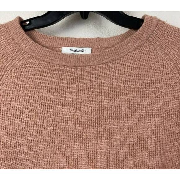 Madewell Jane Waffle Stitch Crew Neck Sweater Size Small Heather Rose NWT - Picture 3 of 7